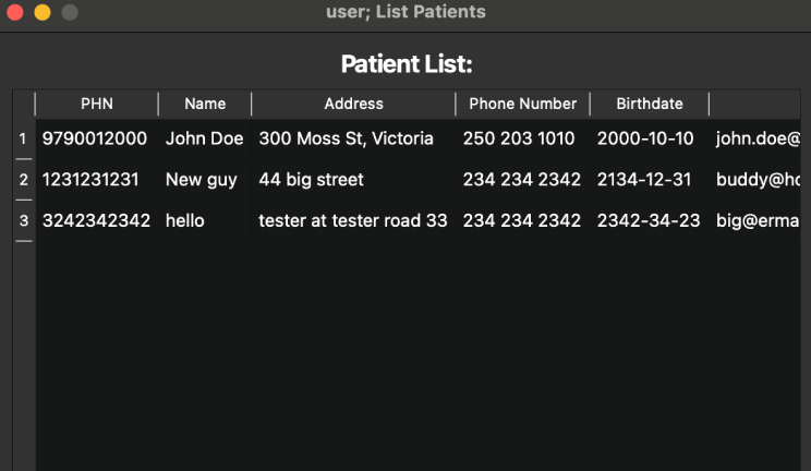 Python contacts app